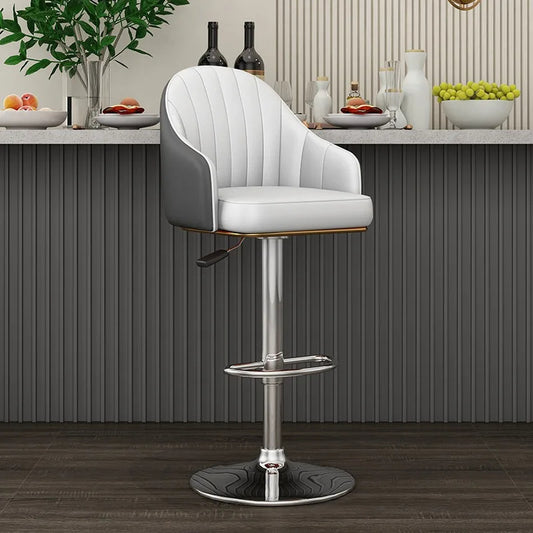 Metal Nordic Bar Chair Modern With Backrest Comfortable Bar Chair Indoor Swivel High Sillas Para Barra Alta Nordic Furniture