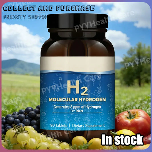 H2 Molecular Hydrogen - Supports Healthy Aging, Cellular Energy & Brain Health - with Elemental Magnesium 90 Tablets