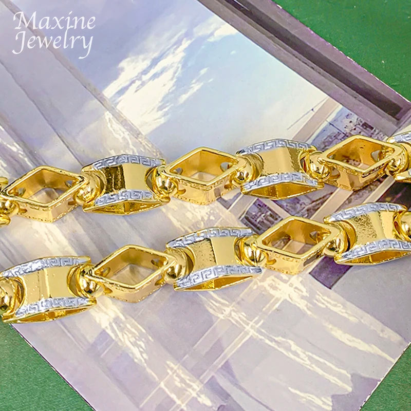 Y2K Trendy 24inch High Quality Golden Long Chain Statement Hip Hop Necklace for Man Engagement Jewellery Luxury Party Gifts