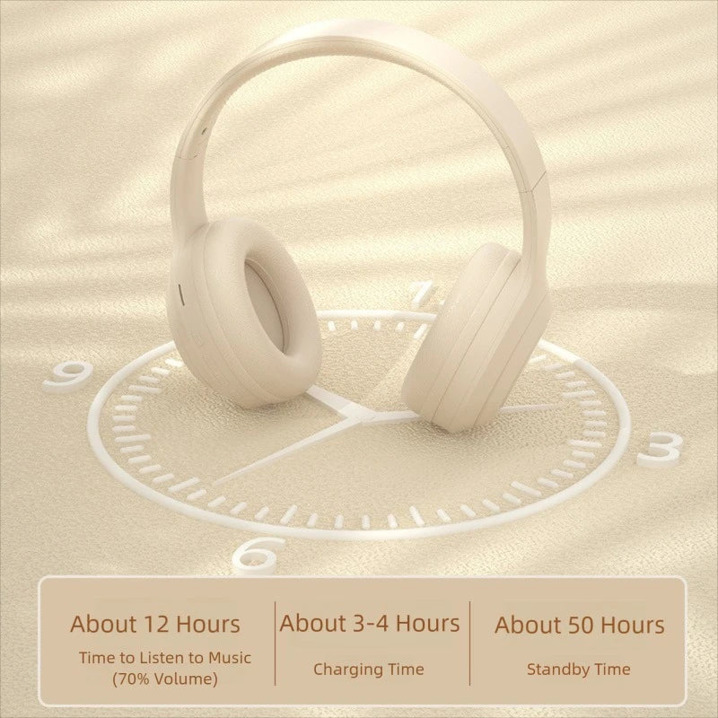 Over Ear HIFI Stereo Headsets Wireless Bluetooth Headphones Sports Gaming Earphones with HD Mic Support TF/AUX noise reduction