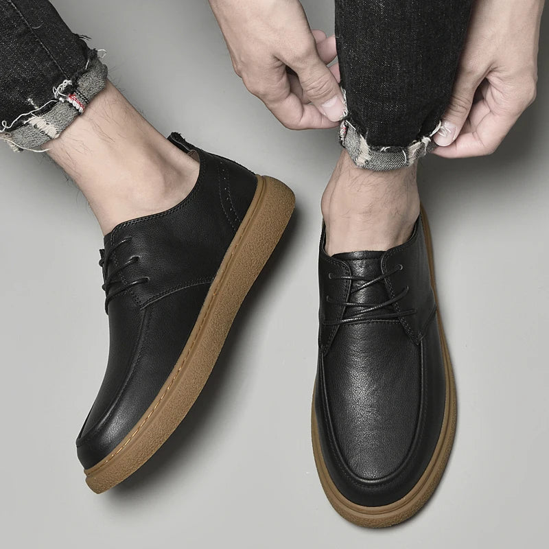 Designer Brand Men's Genuine Leather Shoes Soft Sole Comfortable Casual Shoes Outdoor Running Shoes Men's Business Shoes 44 45