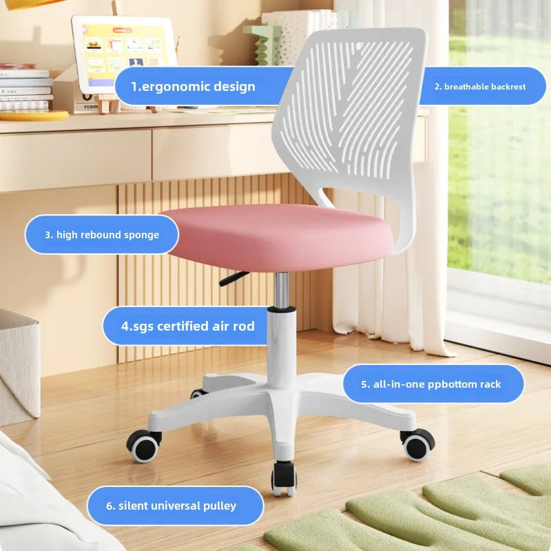 Mesh Task Chair 2024 Edition Pink Office Chair with Plush Padded Seat Swivel Adjustable Desk Chai Ergonomic Office Chai