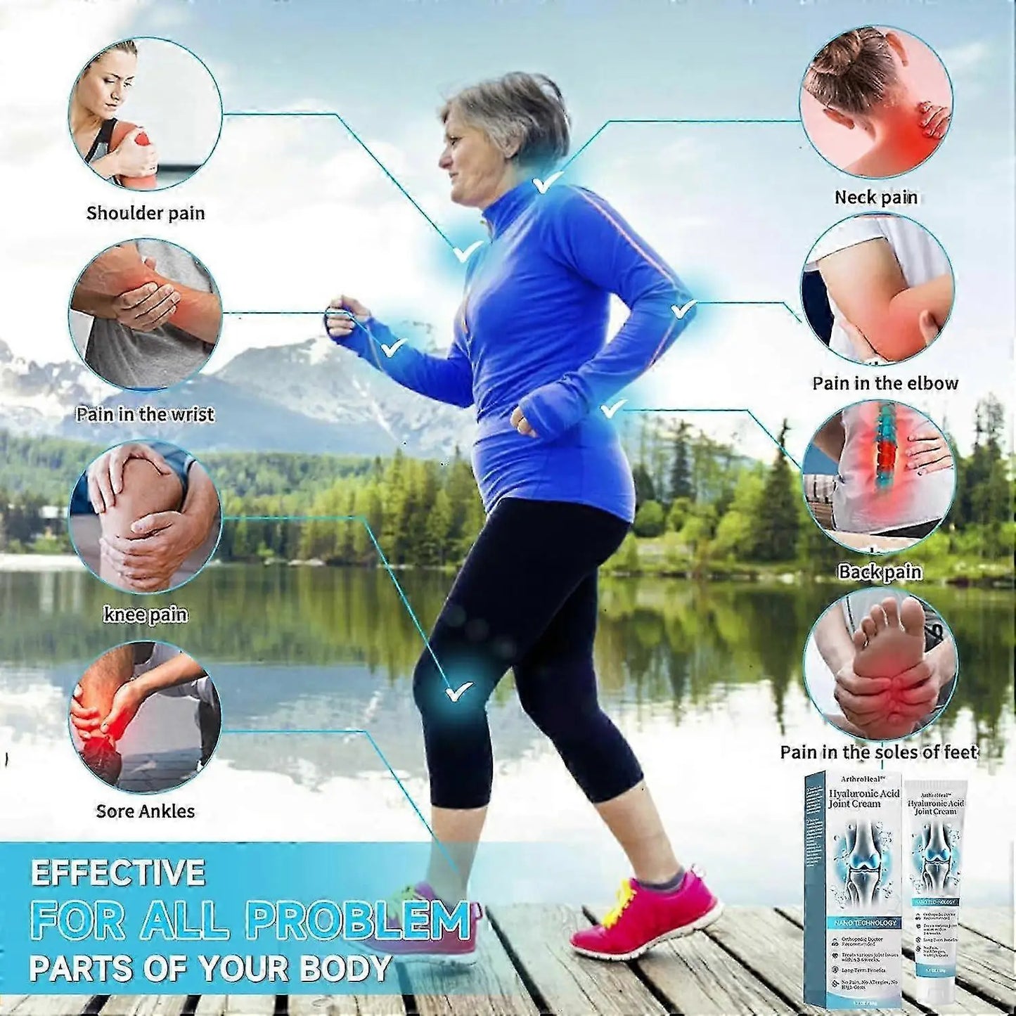 Hyaluronic Acid Joint Cream, Hyaluronic Acid Joint Massage Cream, Advanced Joint and Bone Care Cream for Back, Neck, Hands, Knee