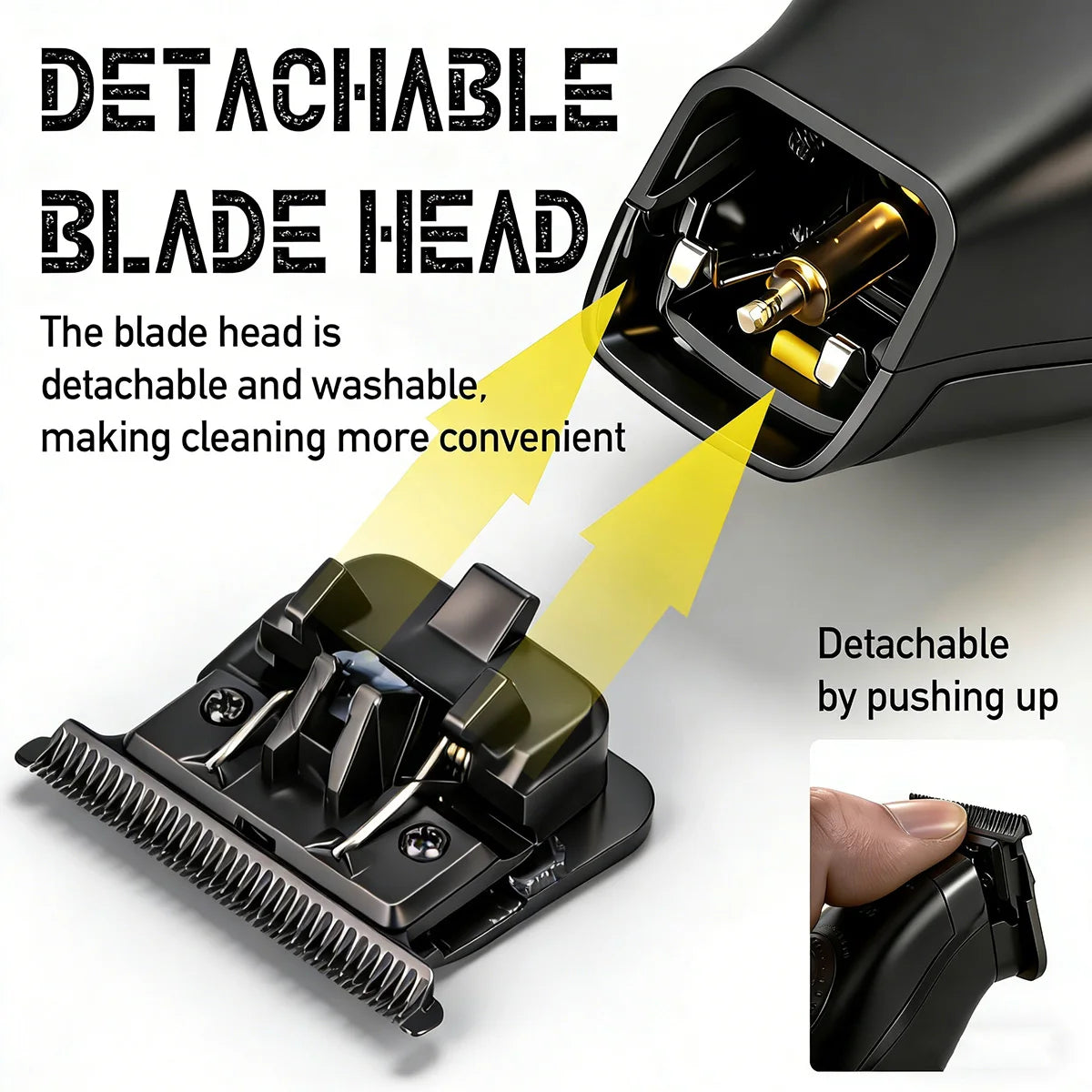 Shaver 10000RPM Barber Professional BRDCLIPR 6000RPM-8000RPM Hair Clipper Outer-Rotor Brushless Motor Detachable Blade Trimmer