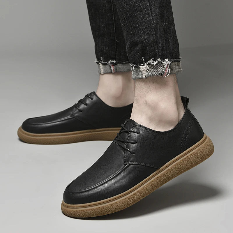 Designer Brand Men's Genuine Leather Shoes Soft Sole Comfortable Casual Shoes Outdoor Running Shoes Men's Business Shoes 44 45